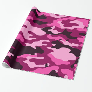 MörkPinksCamo kamouflage som slår in papper Presentpapper