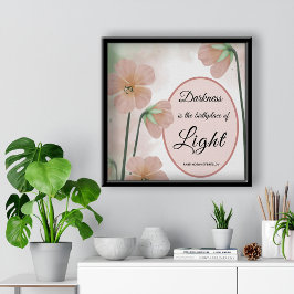 Mörkret är Blommigten Light Breslov Birthplace Poster
