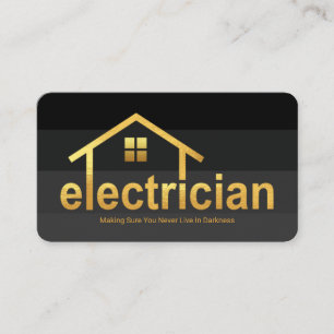 Mörkret Lagrar Guld Electrician Home Visitkort