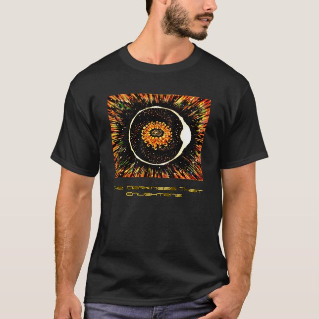 Mörkret som Enlightens (med text) mörk Tee (Framsida)