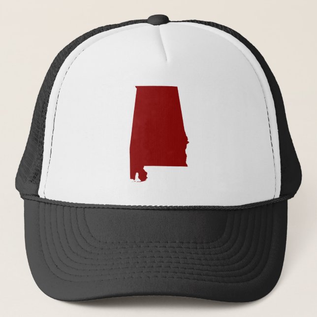 Mörkröd Alabamaform Truckerkeps (Framsida)