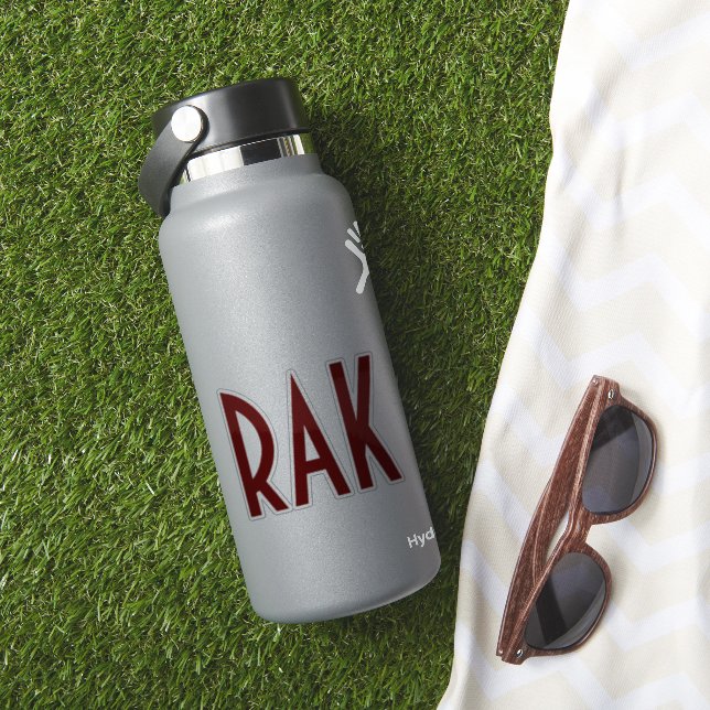 Mörkröd burgundermonogramdekal klistermärken (HydroFlask Insitu)