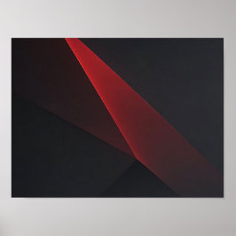 Mörkröd Geometrisk Glöd Minimalistisk Abstrakt Aff Poster