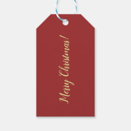 Mörkröd julklappsetikett presentetikett