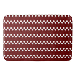 Mörkröd: Liten vit prickmönster Badrumsmatta