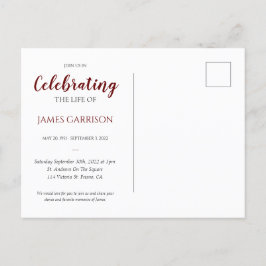 Mörkröd Livets Firande Med Foto Begravning Vykort