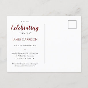 Mörkröd Livets Firande Med Foto Begravning Vykort