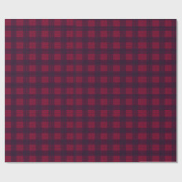 Mörkröd och marinblå Tartan-inslagspapper Presentpapper