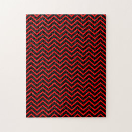 Mörkröd och svart Chevron Pussel
