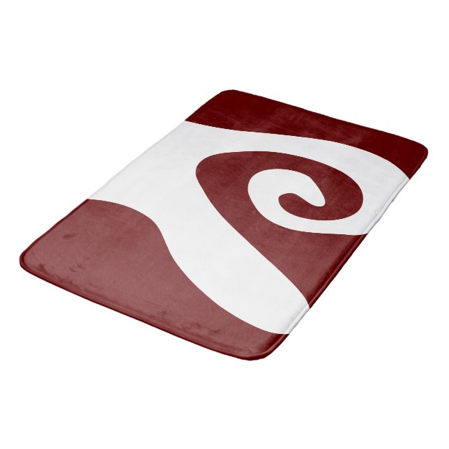 Mörkröd och vit virvelvåg badrumsmatta (Vinklad)