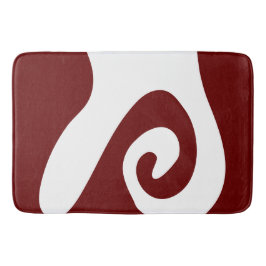 Mörkröd och vit virvelvåg badrumsmatta