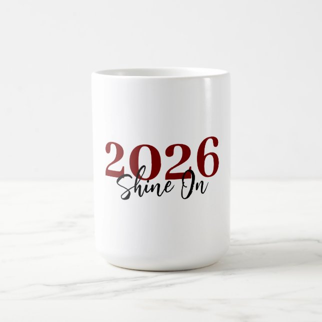 Mörkröd ”Shine Bright” Nya Början – Anpassad  Kaffemugg (Center)