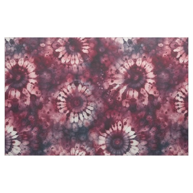 Mörkröd Tie-dye Tyg (Yard)