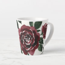 Mörkröda rosor Akvarell Latte-mugg