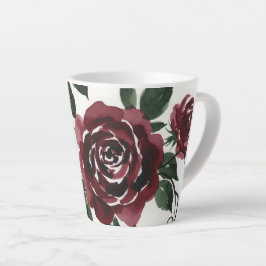 Mörkröda rosor Akvarell Latte-mugg