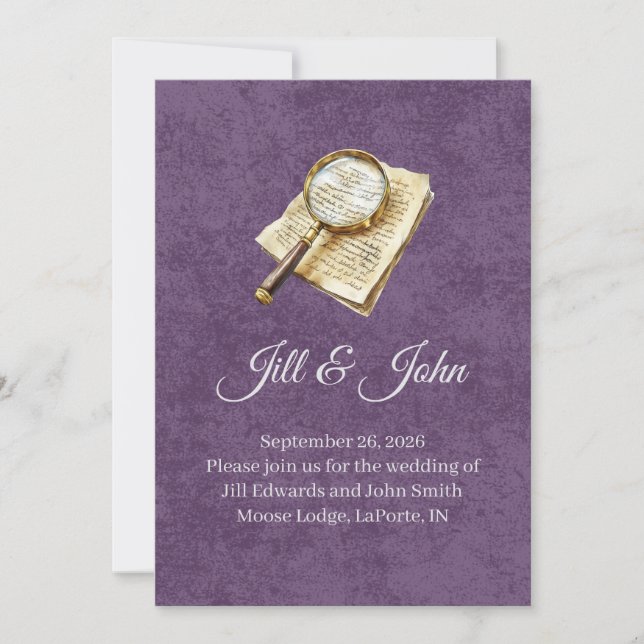 Mörkt Akademiskt Bröllopsannonsering Inbjudningar (Framsida)