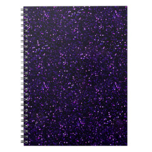 Mörkt Amethyst lilaglitter Anteckningsbok Med Spiral