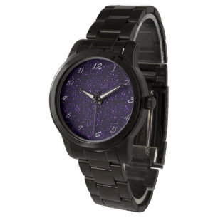 Mörkt Amethyst lilaglitter Armbandsur