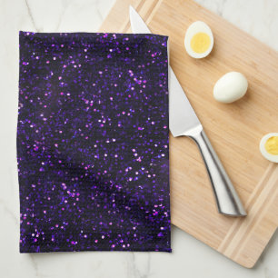 Mörkt Amethyst lilaglitter Kökshandduk