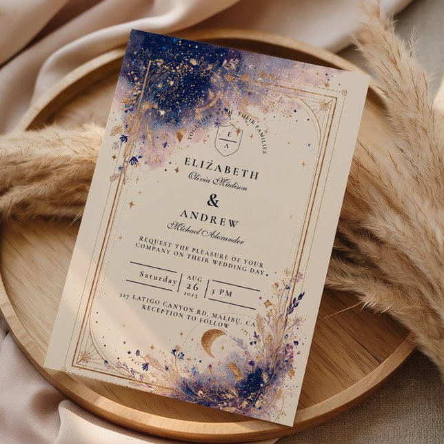 Mörkt Astrologiskt Bröllop Inbjudningar (Skapare uppladdad)