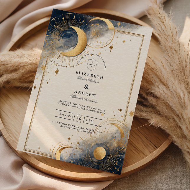 Mörkt Astrologiskt Bröllop Inbjudningar (Skapare uppladdad)