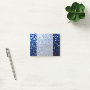 Mörkt Blått djupt skinande falskt glitter gnistrar Post-it Block
