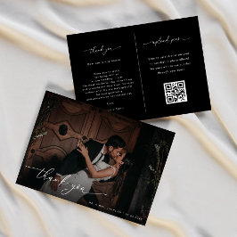 Mörkt bleknat foto QR-kod Foto Begäran Bröllop    Tack Kort