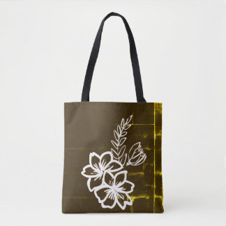 Mörkt blomdesign tygkasse
