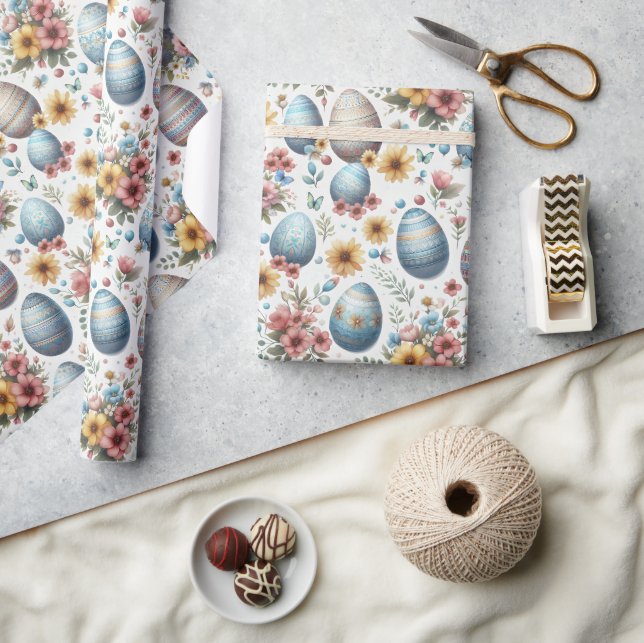 mörkt blomsterinpackningspapper, botaniskt present presentpapper (Hantverk)