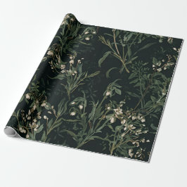 Mörkt Botaniskt Inpackningspapper Presentpapper
