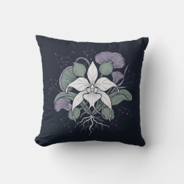 Mörkt Botaniskt Magnolia Celestial Kuddöverkast Kudde