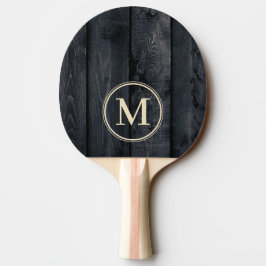Mörkt Bränt Trä Monogram Pingisracket