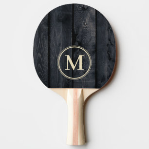 Mörkt Bränt Trä Monogram Pingisracket