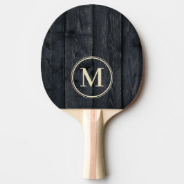 Mörkt Bränt Trä Monogram Pingisracket