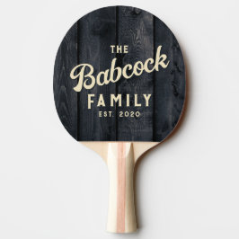 Mörkt Bränt Trä Retro Familjenamn & År Pingisracket