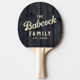 Mörkt Bränt Trä Retro Familjenamn & År Pingisracket