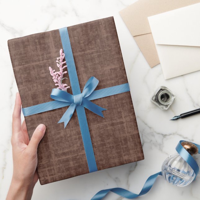Mörkt Brun Linne  Presentpapper (Gifting)