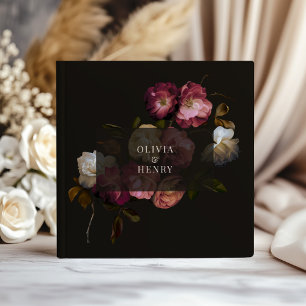 Mörkt Burgunderfärgade Blommor Moody Svart Elegant Gästböcker