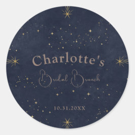 Mörkt Celestials Sol och Måne Bröllopsbrunch Showe Runt Klistermärke