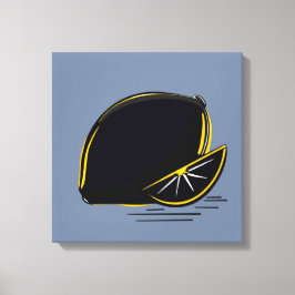 Mörkt Citron – Minimal Grafikkonst  Canvastryck