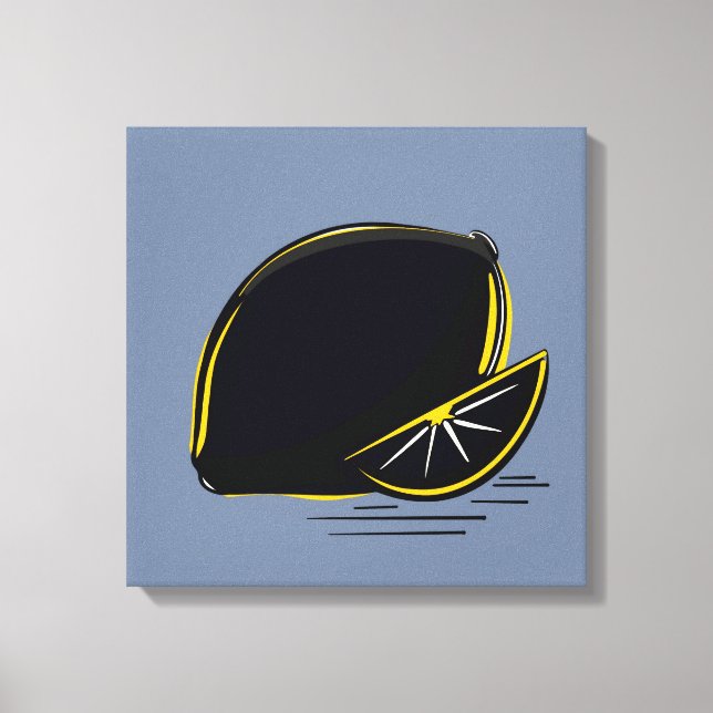 Mörkt Citron – Minimal Grafikkonst  Canvastryck (Framsida)