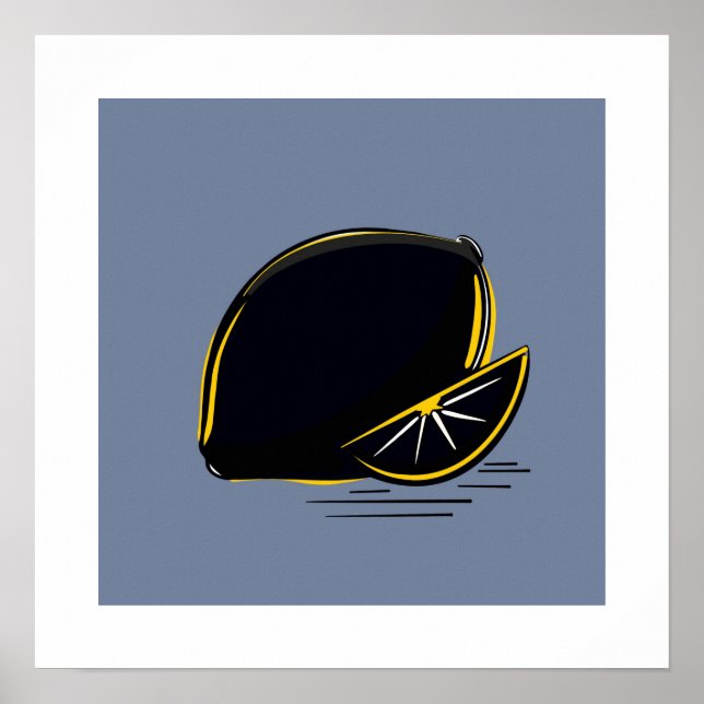 Mörkt Citron – Minimal Grafikkonst  Poster (Framsidan)