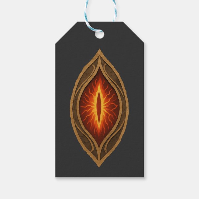 Mörkt Eld Öga Lords Fantasiemblem Presentetikett (Framsidan)