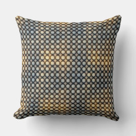 Mörkt Geometriskt Rutnät Abstrakt Mönster Design 1 Kudde