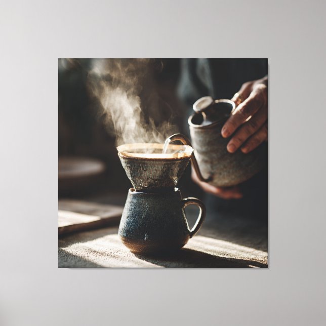 Mörkt Glasur Pour Over Ritual Canvastryck (Framsida)