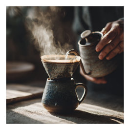 Mörkt Glasur Pour Over Ritual Fototryck