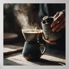 Mörkt Glasur Pour Over Ritual Poster