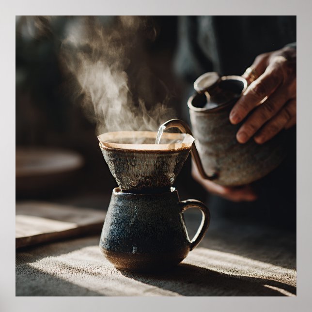 Mörkt Glasur Pour Over Ritual Poster (Framsidan)