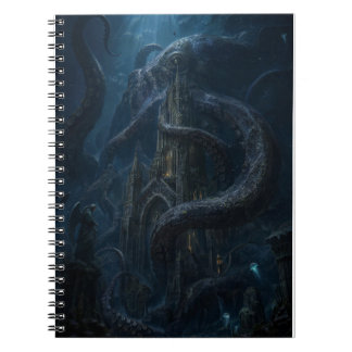 Mörkt gotiskt Kraken Havsmonster Art Print Anteckningsbok