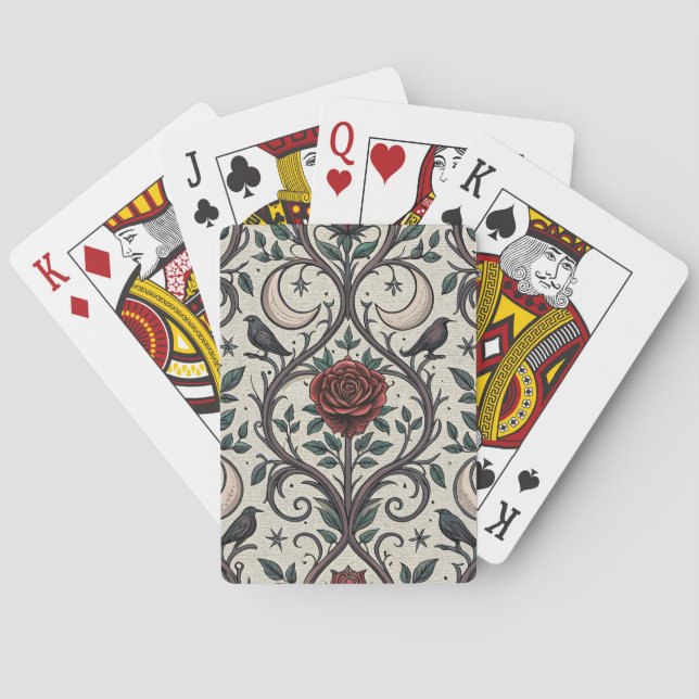 Mörkt gotiskt rosmönster (1) casinokort (Baksidan)